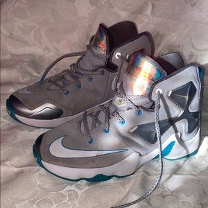 Nike Gray and Teal Athletic Shoes